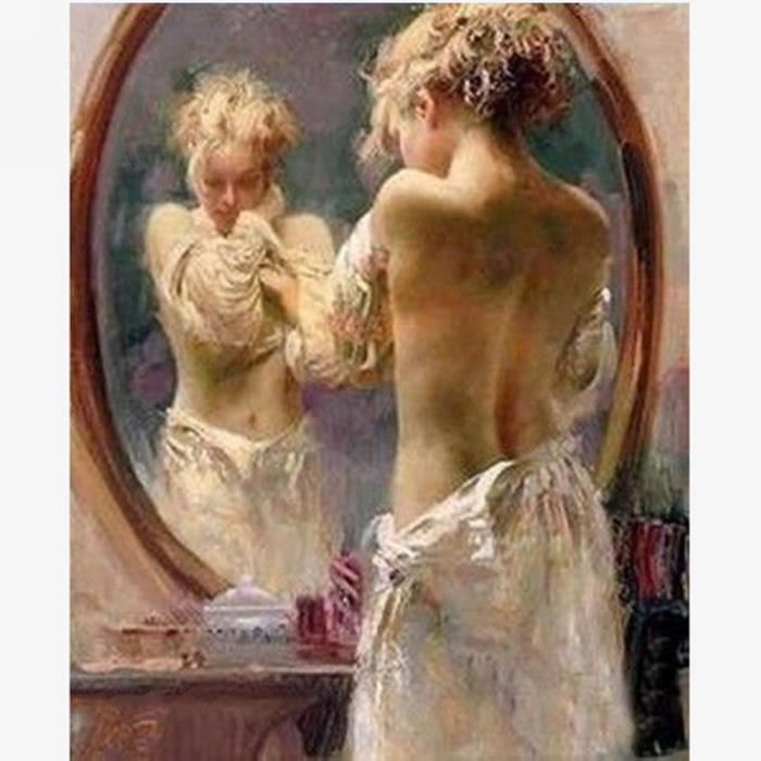 Tabla-aceite-pintura-mujer-escotada lona pintura